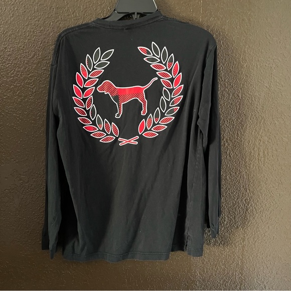 Black Victoria’s Secret Long Sleeve Tee with Red & Black Dog Logo on Back, Small - Picture 7 of 7
